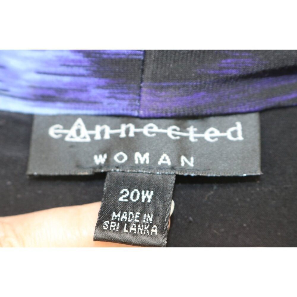 Connected Black Silky Cowl Neck Midi Dress w/Attached Cardigan-Size 20W-Church - Picture 3 of 9